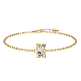 Alphabet Initial K 18K Gold, Rosegold or Whitegold Bracelet w. Solitaire Lab-Grown Diamond