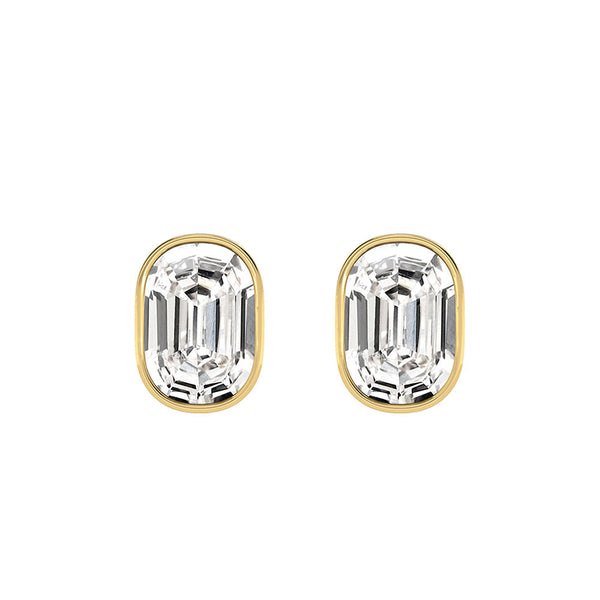 Alfabet Bogstav O 18K Guld, Hvidguld eller Rosaguld Ørestikker m. Solitaire Lab-Grown Diamant