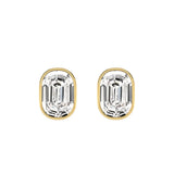 Alphabet Initial O 18K Gold, Whitegold or Rosegold Stud Earrings w. Solitaire Lab-Grown Diamond