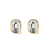 Alfabet Bogstav Q 18K Guld, Hvidguld eller Rosaguld Ørestikker m. Solitaire Lab-Grown Diamant