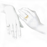 Alfabet 18K Guld Initial W Signet Ring m. Solitaire Lab-Grown Diamant