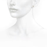 Alfabet Bogstav W 18K Guld, Hvidguld eller Rosaguld Ørestikker m. Solitaire Lab-Grown Diamant