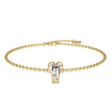 Alphabet Initial Y 18K Gold, Rosegold or Whitegold Bracelet w. Solitaire Lab-Grown Diamond