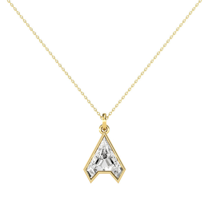 Alphabet 18K Gold, Rosegold or Whitegold Inital A Pendant w. Solitaire Lab-Grown Diamond