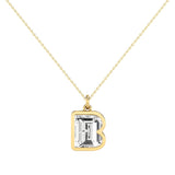 Alphabet 18K Gold, Rosegold or Whitegold Inital B Pendant w. Solitaire Lab-Grown Diamond