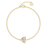 Alphabet Initial C 18K Gold, Rosegold or Whitegold Bracelet w. Solitaire Lab-Grown Diamond