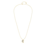 Alphabet 18K Gold, Rosegold or Whitegold Inital C Pendant w. Solitaire Lab-Grown Diamond