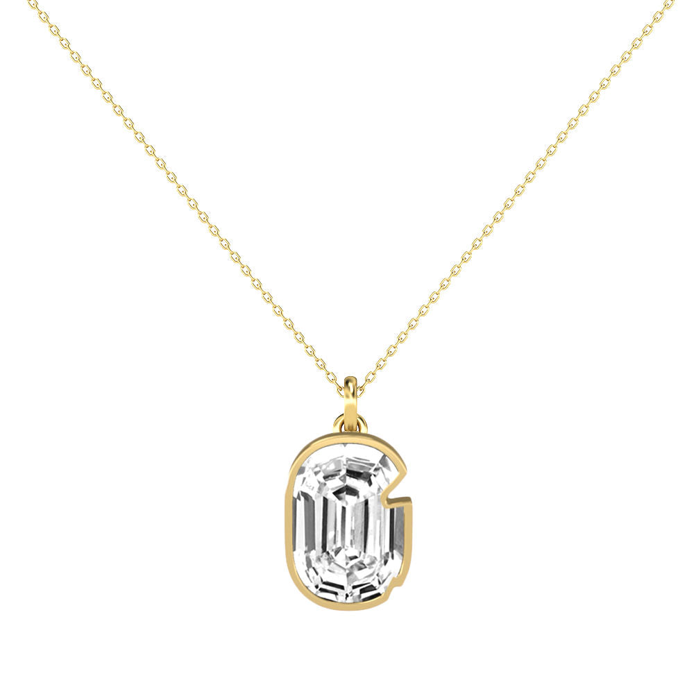 Alphabet 18K Gold, Rosegold or Whitegold Inital G Pendant w. Solitaire Lab-Grown Diamond