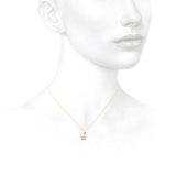 Alphabet 18K Gold, Rosegold or Whitegold Inital J Pendant w. Solitaire Lab-Grown Diamond