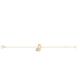 Alphabet Initial J 18K Gold, Rosegold or Whitegold Bracelet w. Solitaire Lab-Grown Diamond