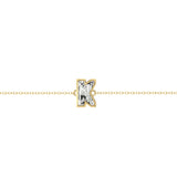 Alphabet Initial K 18K Gold, Rosegold or Whitegold Bracelet w. Solitaire Lab-Grown Diamond