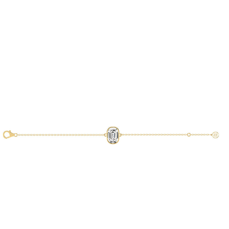 Alphabet Initial O 18K Gold, Rosegold or Whitegold Bracelet w. Solitaire Lab-Grown Diamond