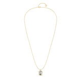 Alphabet 18K Gold, Rosegold or Whitegold Inital Q Pendant w. Solitaire Lab-Grown Diamond