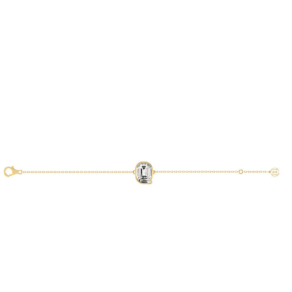 Alphabet Initial Q 18K Gold, Rosegold or Whitegold Bracelet w. Solitaire Lab-Grown Diamond