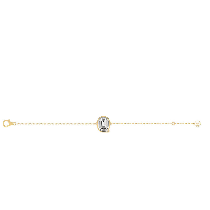 Alphabet Initial Q 18K Gold, Rosegold or Whitegold Bracelet w. Solitaire Lab-Grown Diamond