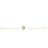 Alfabet Bogstav T 18K Guld, Rosaguld eller Hvidguld Armbånd m. Solitaire Lab-Grown Diamant
