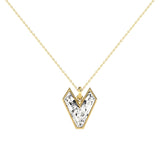 Alphabet 18K Gold, Rosegold or Whitegold Inital V Pendant w. Solitaire Lab-Grown Diamond