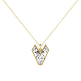 Alphabet 18K Gold, Rosegold or Whitegold Inital V Pendant w. Solitaire Lab-Grown Diamond