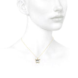 Alphabet 18K Gold, Rosegold or Whitegold Inital W Pendant w. Solitaire Lab-Grown Diamond