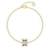 Alfabet Bogstav X 18K Guld, Rosaguld eller Hvidguld Armbånd m. Solitaire Lab-Grown Diamant