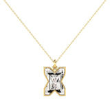 Alphabet 18K Gold, Rosegold or Whitegold Inital X Pendant w. Solitaire Lab-Grown Diamond