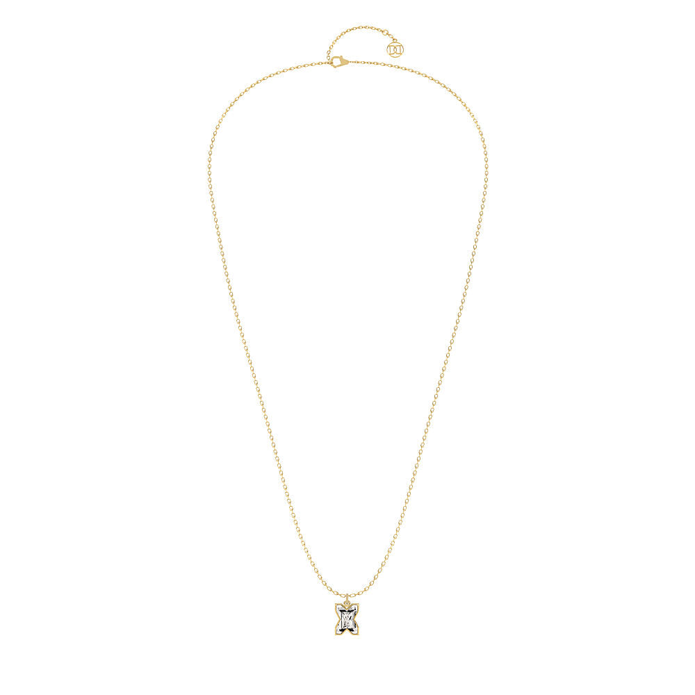 Alphabet 18K Gold, Rosegold or Whitegold Inital X Pendant w. Solitaire Lab-Grown Diamond
