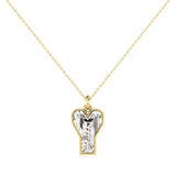 Alphabet 18K Gold, Rosegold or Whitegold Inital Y Pendant w. Solitaire Lab-Grown Diamond