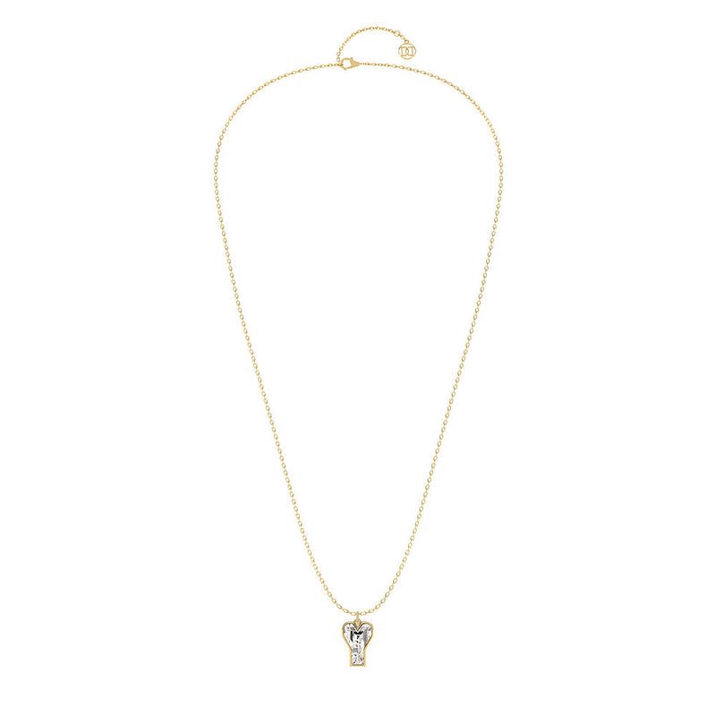 Alphabet 18K Gold, Rosegold or Whitegold Inital Y Pendant w. Solitaire Lab-Grown Diamond