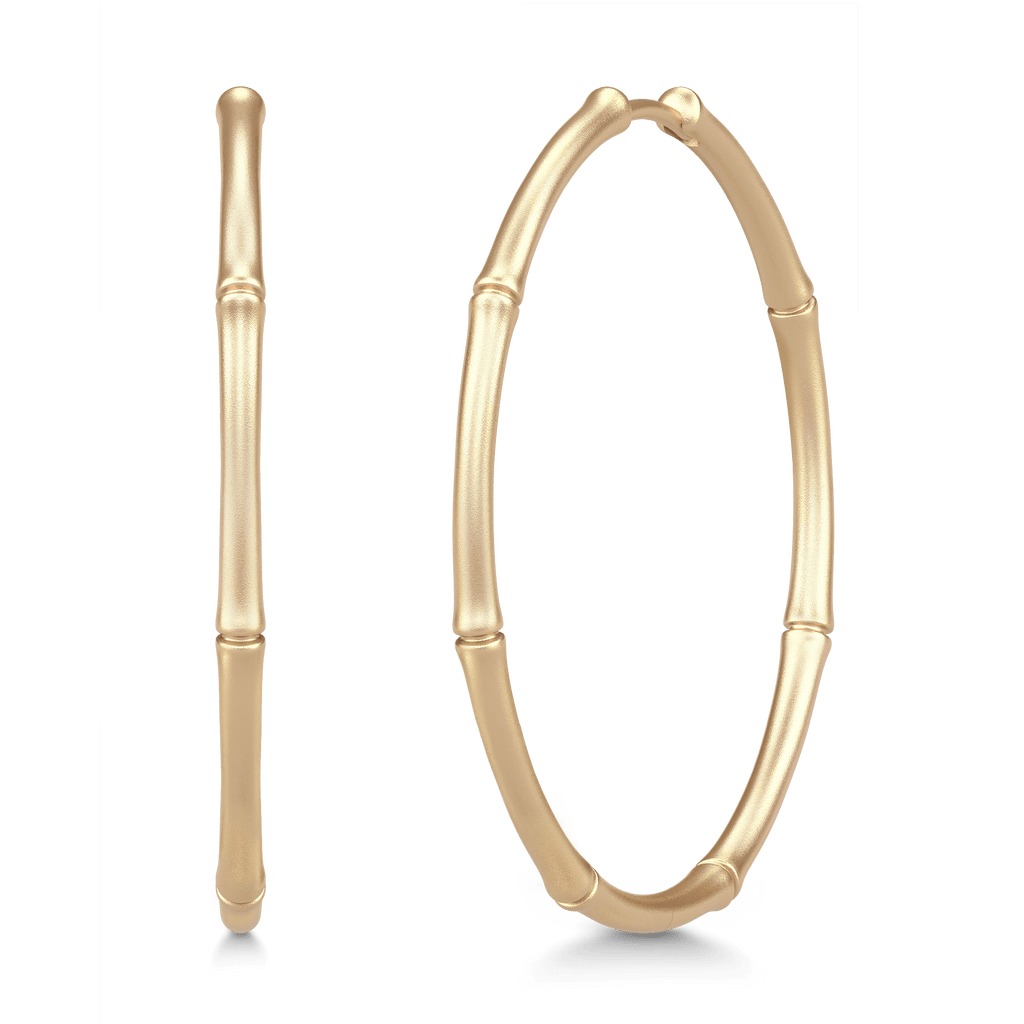 Bamboo Dangle 14K Gold Earrings