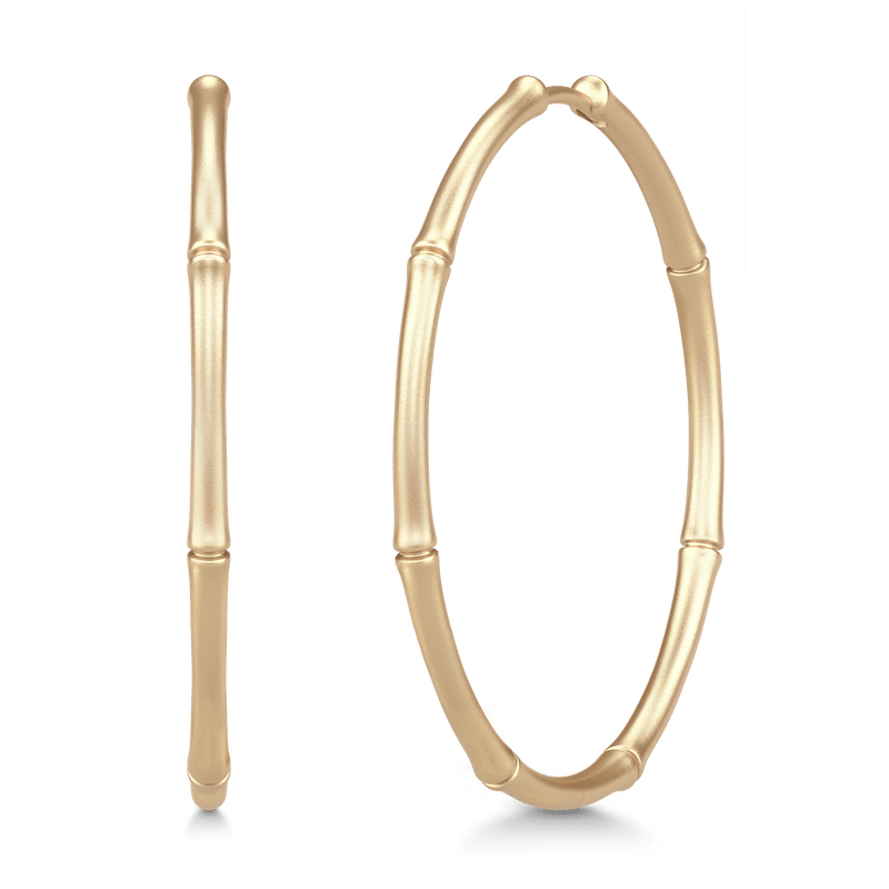 Bamboo Dangle 14K Gold Earrings