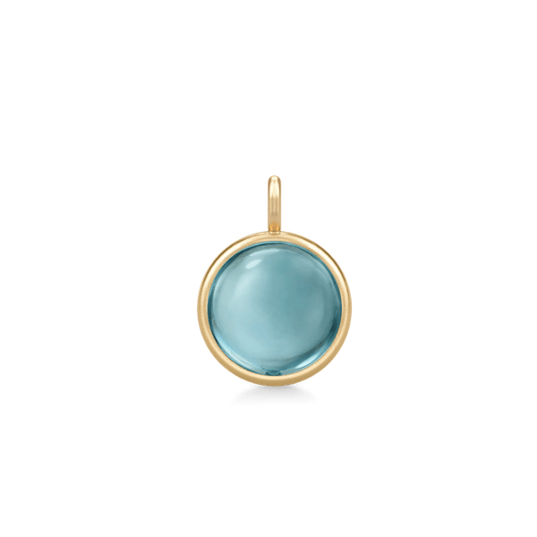 Prime 14K Gold Pendant w. Aqua Blue Quartz