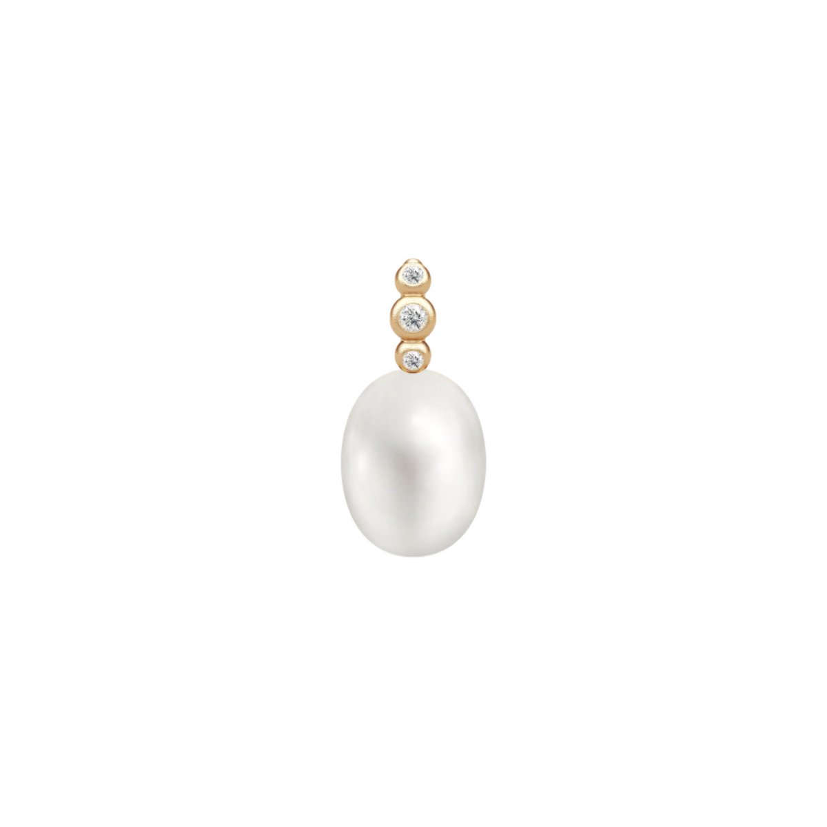Lovina 14K Gold Pendant w. Diamonds & Pearl