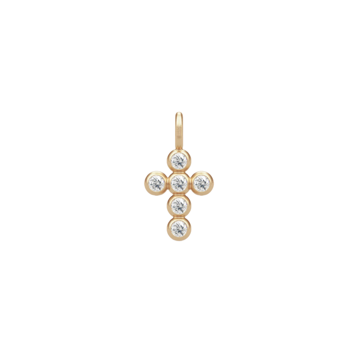 Cross 14K Gold Pendant w. Diamonds