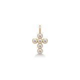 Cross 14K Gold Pendant w. Diamonds