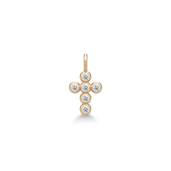 Cross 14K Gold Pendant w. Diamonds