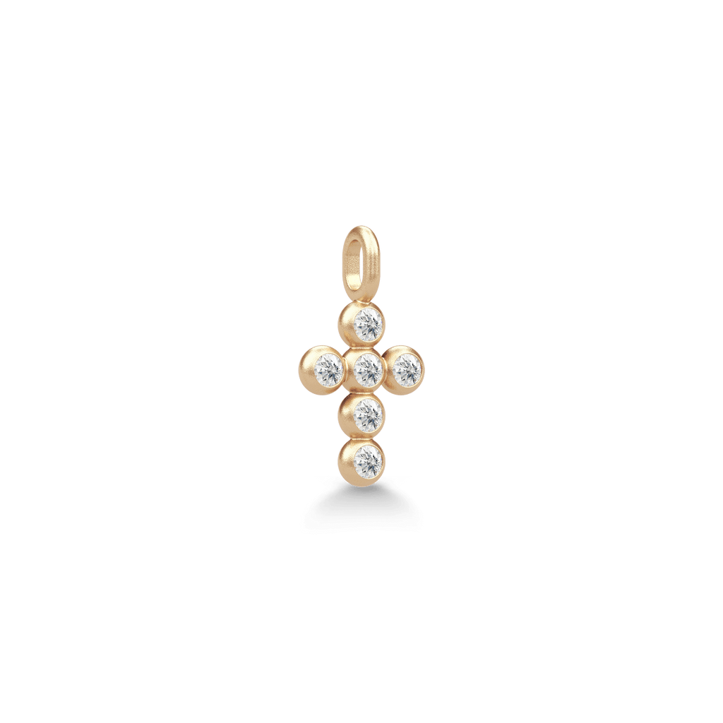 Kors 14K Guld Vedhæng m. Diamanter