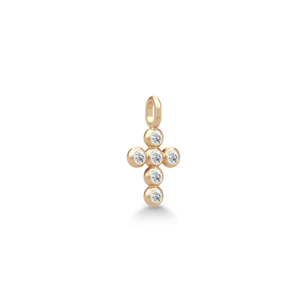 Cross 14K Gold Pendant w. Diamonds