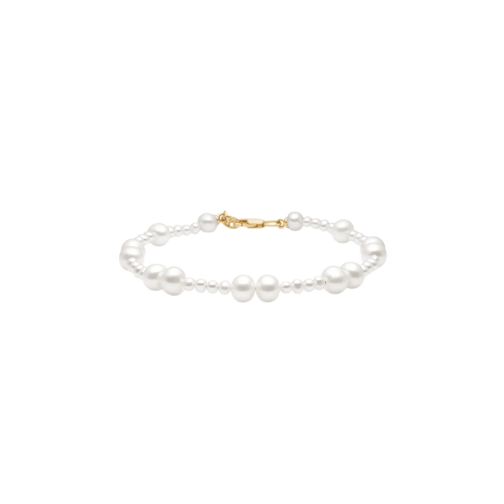 Eden 14K Gold Armband w. Weiße Perlen