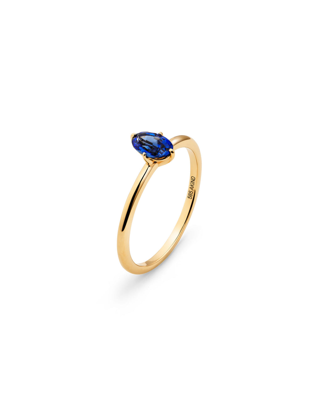 Safir Solitaire 14K Guld Ring