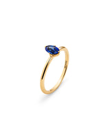 Safir Solitaire 14K Guld Ring