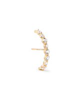 Brilliant Round Suspender 14k gold Earring w.Lab-Grown Diamonds