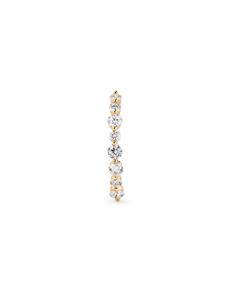 Brilliant Round Suspender 14k gold Earring w.Lab-Grown Diamonds