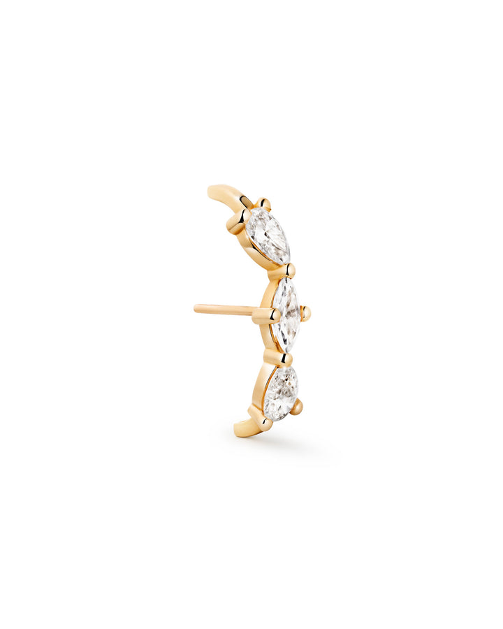 Signature Suspender 14k Gold Earring w. Lab-Grown Diamonds