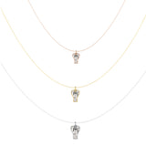 Alphabet 18K Gold, Rosegold or Whitegold Inital Y Pendant w. Solitaire Lab-Grown Diamond