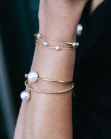 Wrap 18K Gold Bracelet w. Akoya Pearls