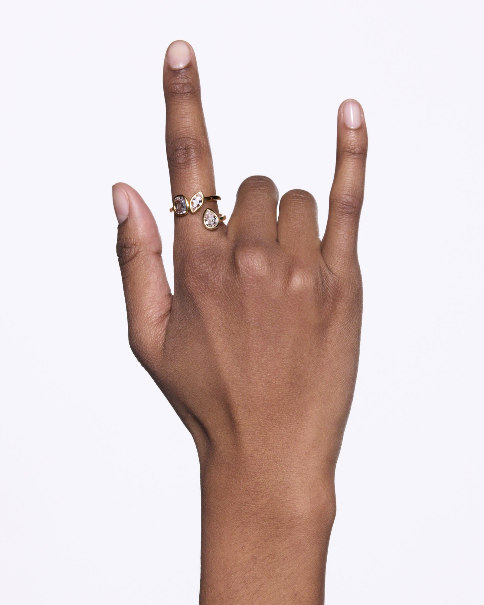 You & Me Baby Forgyldt Ring m. Hvide Zirkonia