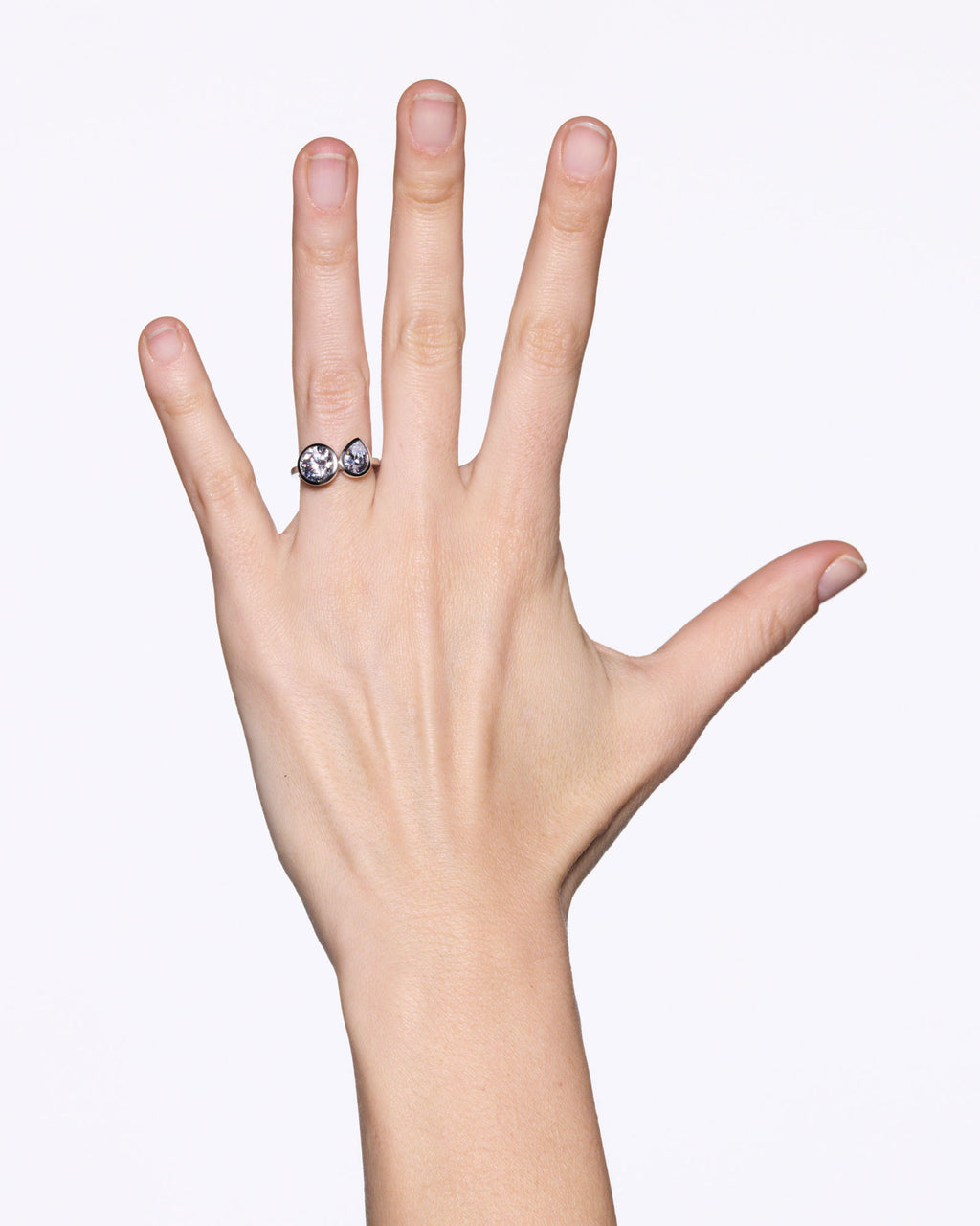 You & Me Silver Ring w. White Zirconia