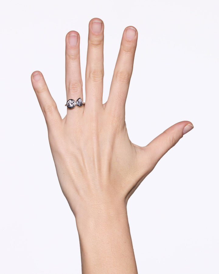 Du und ich silberring w. Weiße Zirkonia