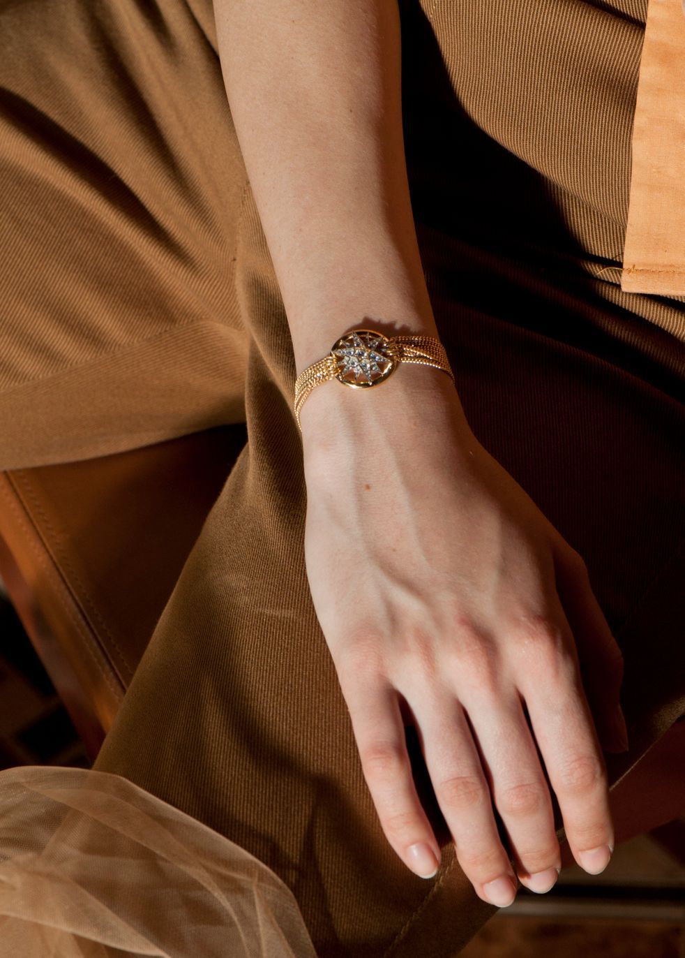 Celestial Star Vermeil Chain vergoldetes Armband m. Zirkon