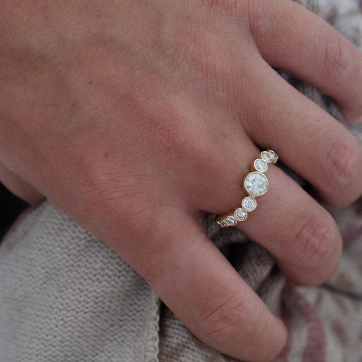 Roop 14k Guld Ring m. Diamanter